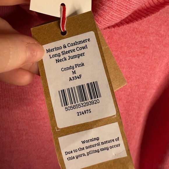 WoodLovers Women's Medium‎ Pink Cowl Neck Long Sleeve Knit Sweater Soft Pullover - Picture 5 of 7